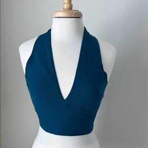 Abercrombie & Fitch Deep Blue/Teal Halter Crop Top